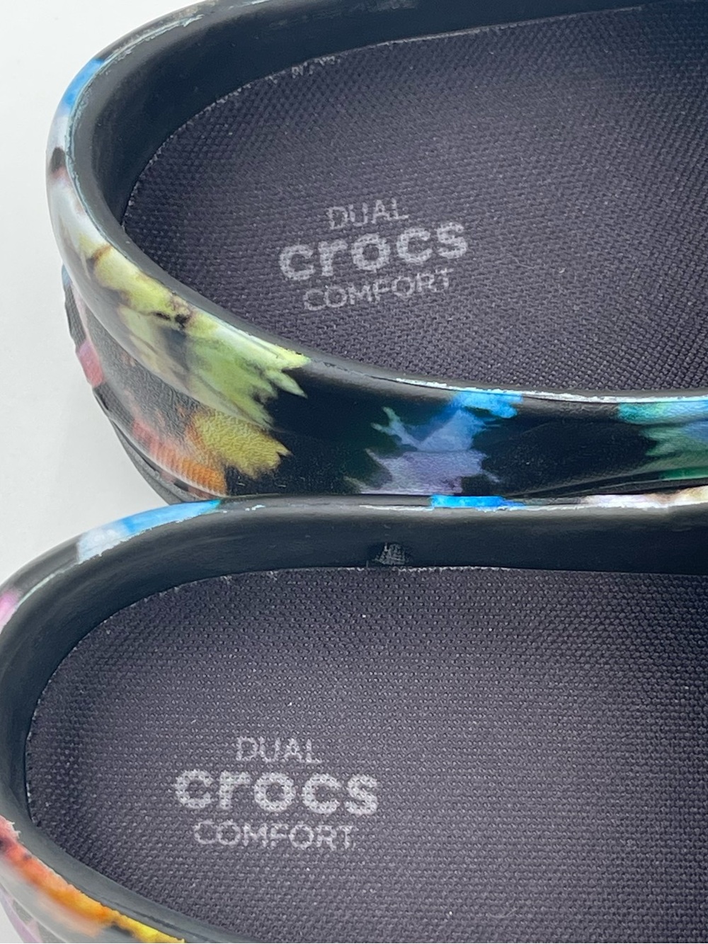 Crocs Neria Pro II Slip On Work Nurse Clogs Shoes Black Tie Dye Womens Size 7 - Picture 12 of 12
